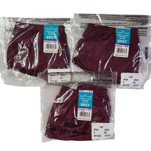 3 Vanity Fair Womens Perfectly Yours Brief Womens 6/M Moodymaroon New in Pack